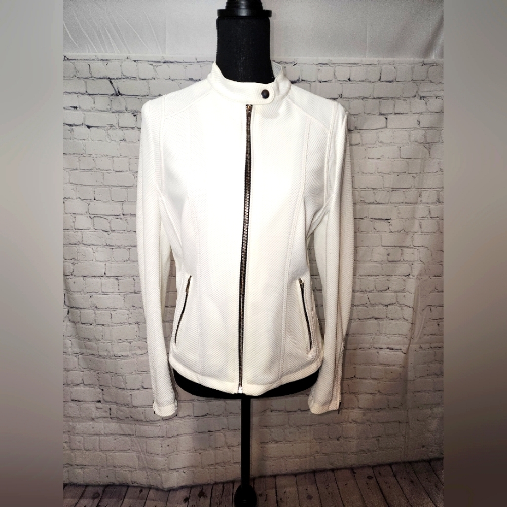 Black Rivet Womens Jacket, White, Size Medium